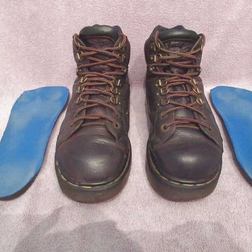 Vtg Dr. Doc Martens Mens Boots Size 9 Leather Chunky Combat Made In England